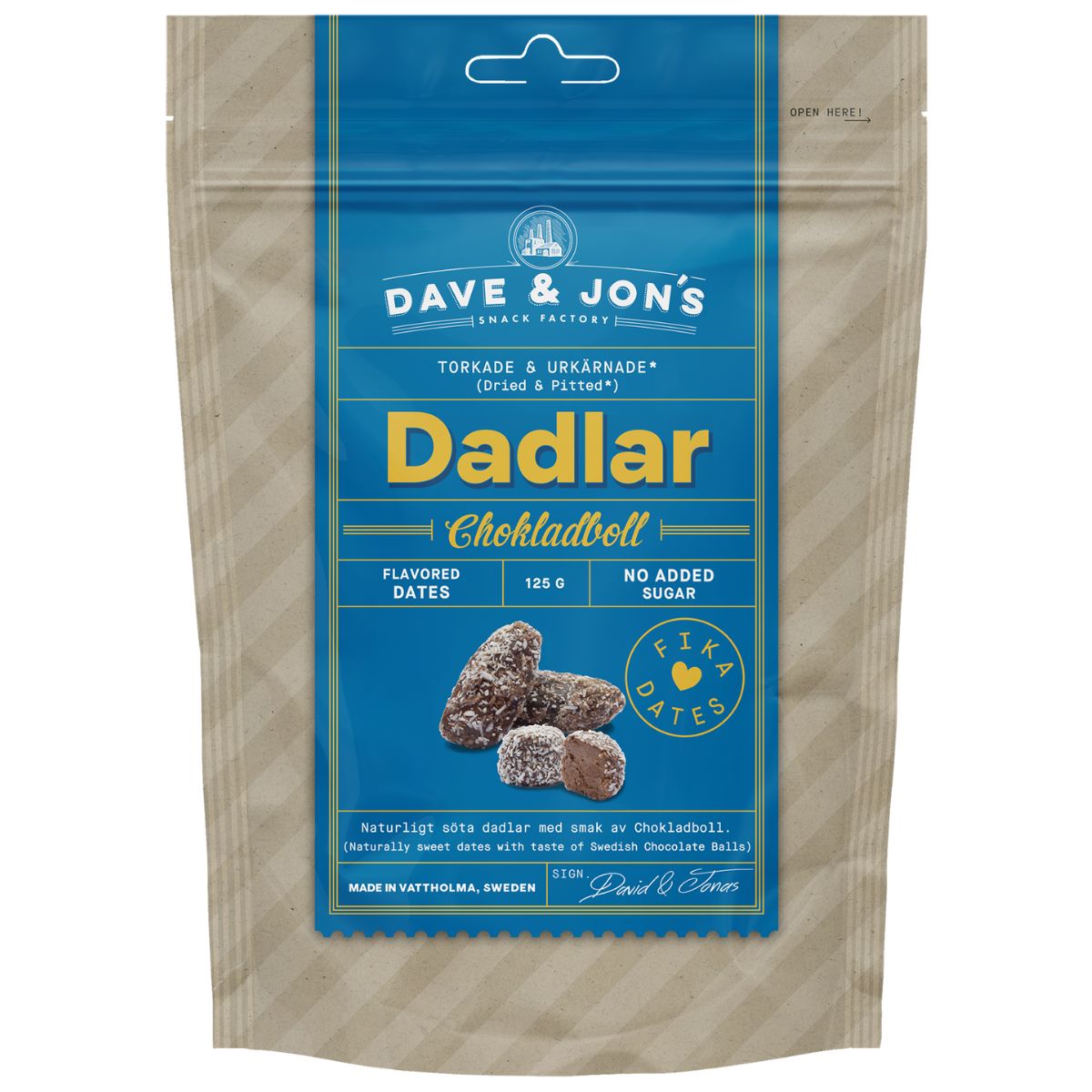 Dave & Jon’s garšotie dateles – Chokladboll 125 g