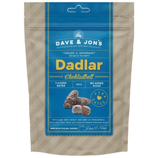 Dave & Jon’s garšotie dateles – Chokladboll 125 g