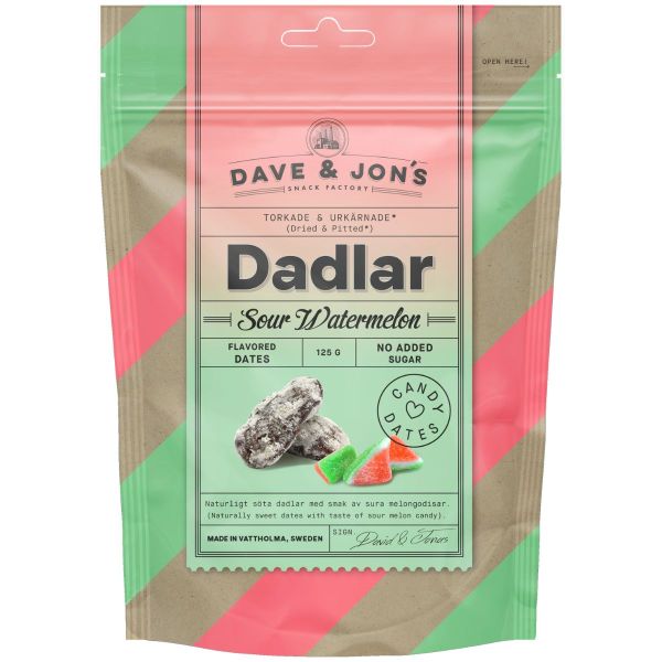 Dave & Jon’s garšotie dateles – Sour Watermelon 125 g